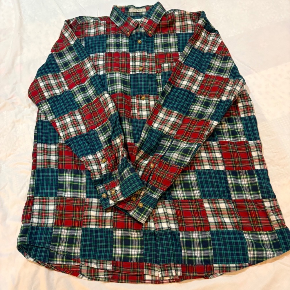 Orvis Mens Patchwork Plaid Button Down Shirt Mult… - image 3